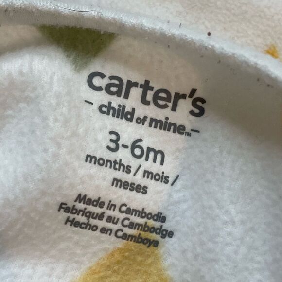 5 for $25🔥Carter's Fleece Heart Print Footie Pajamas Girls Size 3-6 Months - Picture 3 of 6